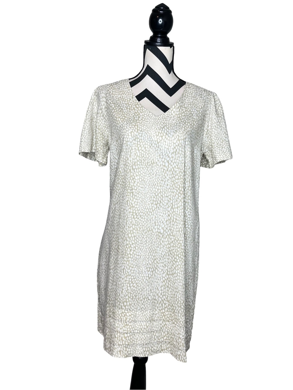 NWT Nicole Miller Linen Lightweight Breathable Short-Sleeve Dress Sz M